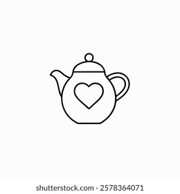 Teapot and cup vector illustration with a vintage ceramic design