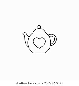 Teapot and cup vector illustration with a vintage ceramic design