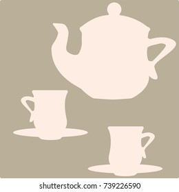 Teapot and cups