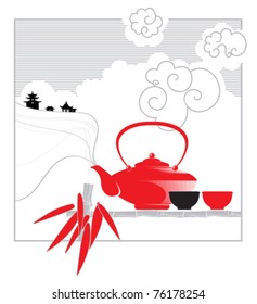 teapot and cups