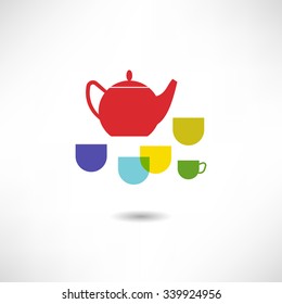teapot and cups icon