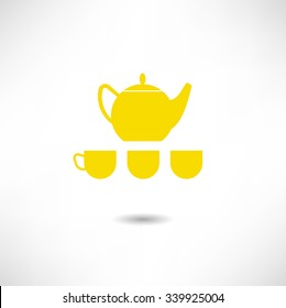 teapot and cups icon
