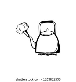 teapot doodle icon vector drawing