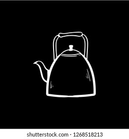 teapot doodle icon vector flat black