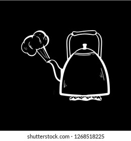 teapot doodle icon vector flat black