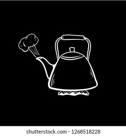 teapot doodle icon vector flat black