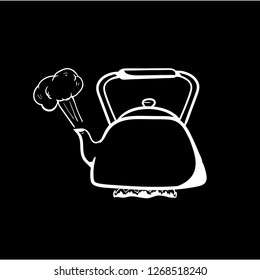 teapot doodle icon vector flat black