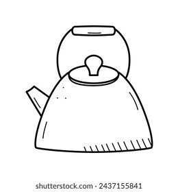 Teapot doodle sketch style icon. Vector illustration of elements cook. A kettle for boiling water.