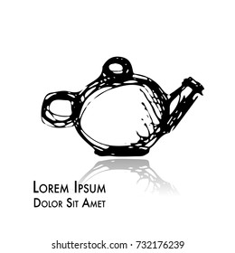 Teapot, doodle sketch for your design