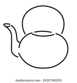 teapot in doodle style in vector. template for greeting card design sticker poster
