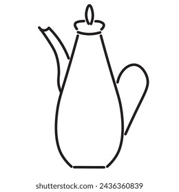 teapot in doodle style in vector. template for greeting card design sticker poster