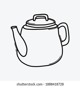 Teapot doodle vector icon. Drawing sketch illustration hand drawn line.