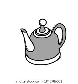Teapot doodle vector icon. Drawing sketch illustration hand drawn line.