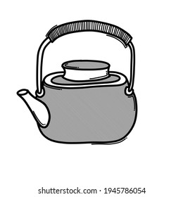 Teapot doodle vector icon. Drawing sketch illustration hand drawn line.