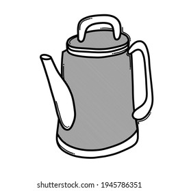 Teapot doodle vector icon. Drawing sketch illustration hand drawn line.