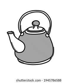 Teapot doodle vector icon. Drawing sketch illustration hand drawn line.