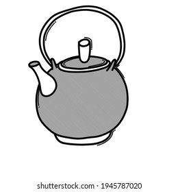 Teapot doodle vector icon. Drawing sketch illustration hand drawn line.