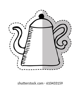 teapot drawing isolated icon vector illustration design