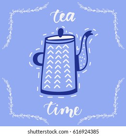 teapot drawing isolated icon vector illustration design