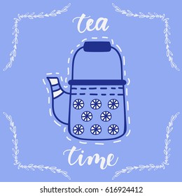teapot drawing isolated icon vector illustration design
