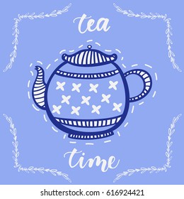 teapot drawing isolated icon vector illustration design