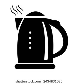 Tetera. Hervidor eléctrico para uso doméstico en la cocina. Para hervir el agua para el té o el café. Ilustración vectorial aislada sobre fondo blanco. Icono plano.