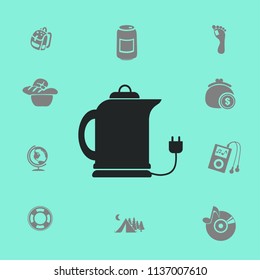 teapot with an electric plug vector icon