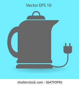 teapot with an electric plug vector icon