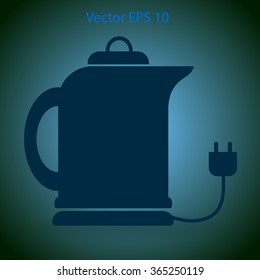 teapot with an electric plug vector icon