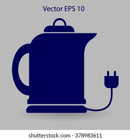 teapot with an electric plug vector icon