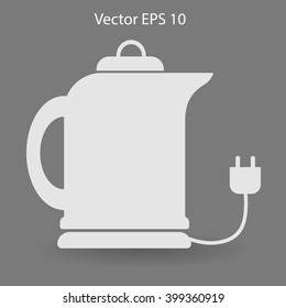 teapot with an electric plug vector icon