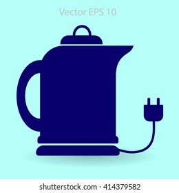 teapot with an electric plug vector icon