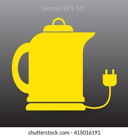 teapot with an electric plug vector icon