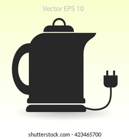 teapot with an electric plug vector icon
