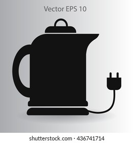 teapot with an electric plug vector icon
