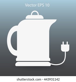 teapot with an electric plug vector icon