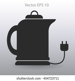teapot with an electric plug vector icon