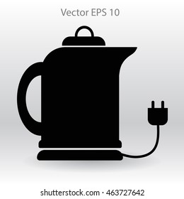 teapot with an electric plug vector icon