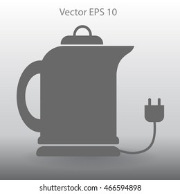 teapot with an electric plug vector icon