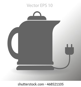teapot with an electric plug vector icon