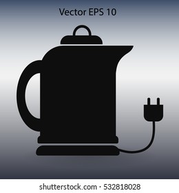 teapot with an electric plug vector icon