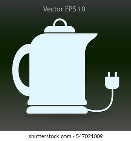 teapot with an electric plug vector icon