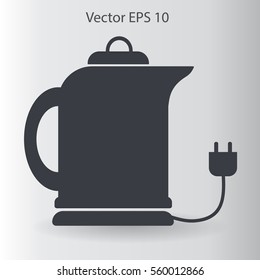 teapot with an electric plug vector icon