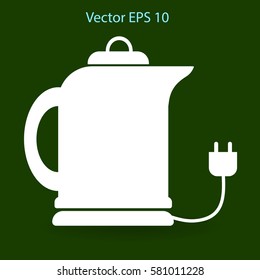 teapot with an electric plug vector icon