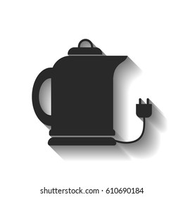teapot with an electric plug vector icon
