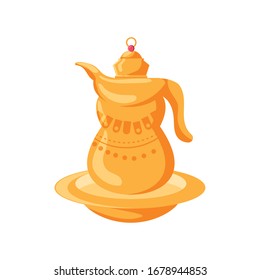 teapot element of islamic culture on white background vector illustration design