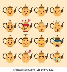 a Teapot emoticon set for emoji project or design element