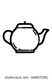 Teapot Flat Icon Isolated On White Background