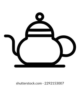 Teapot Flat Icon Isolated On White Background