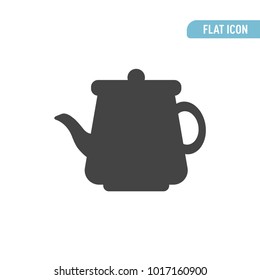 Teapot flat icon on white background